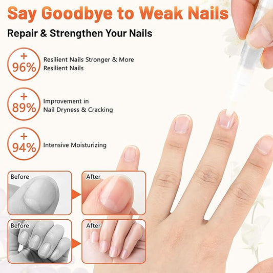 Meschett 2PCS Cuticle Oil Pens for Nail Care,Cuticle Revitalizer Oil Pen with Soft Brush,Cuticle Oil to Prevent Nail Cracking and Dry (Osmanthus flowers & Jasmine Flavor)