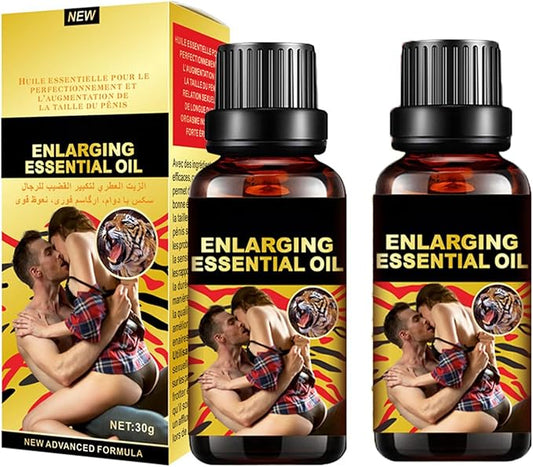 2Pcs Men's Erotic Massage Essential Oil for Sex, Sexual Enhancement Erection Cream, Penisgrowth Oil Longer Thicker, Penis Energy Massage Essence Oil, for Care Delay Performance Boost Strength