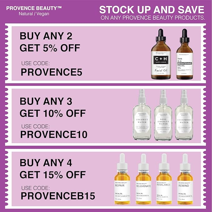 | Clarify + Hydrate Facial Oil - Cold Pressed Jojoba + Rosehip + Clary Sage Oils - Anti-Wrinkle Solution - 2 OZ