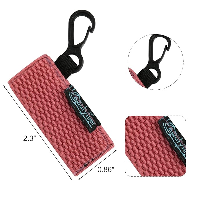 Beautyflier Keychain, Lip Balm Holder for Burts Bees Chapstick - 5pcs, Elastic, Stylish, Unique Designs, Attractive Color, Clip On, Lightweight, Red, Blue, Pink