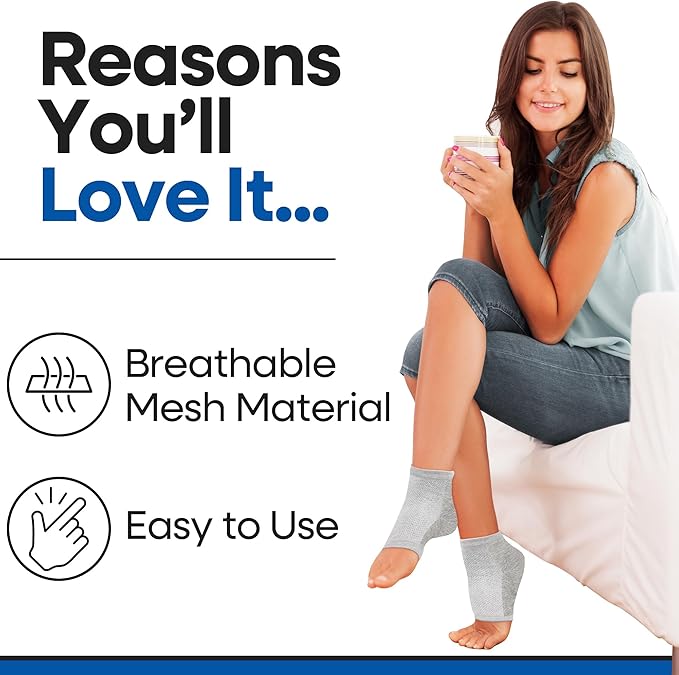 Moisturizing Socks for Women & Men | Aloe Vera Cracked Heel Treatment | Foot Callus Remover | Aloe Socks for Cracked Heels & Dry Feet | Lotion Infused Gel Heel Sleeves (Fits Most)