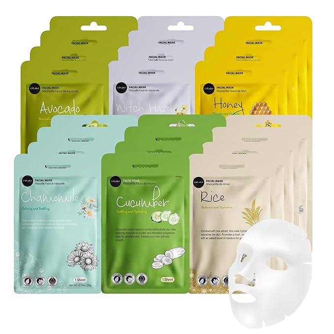 Celavi Essence Facial Face Mask K-Beauty Skincare Korea Skin Care Moisturizing (4 of each) B Set