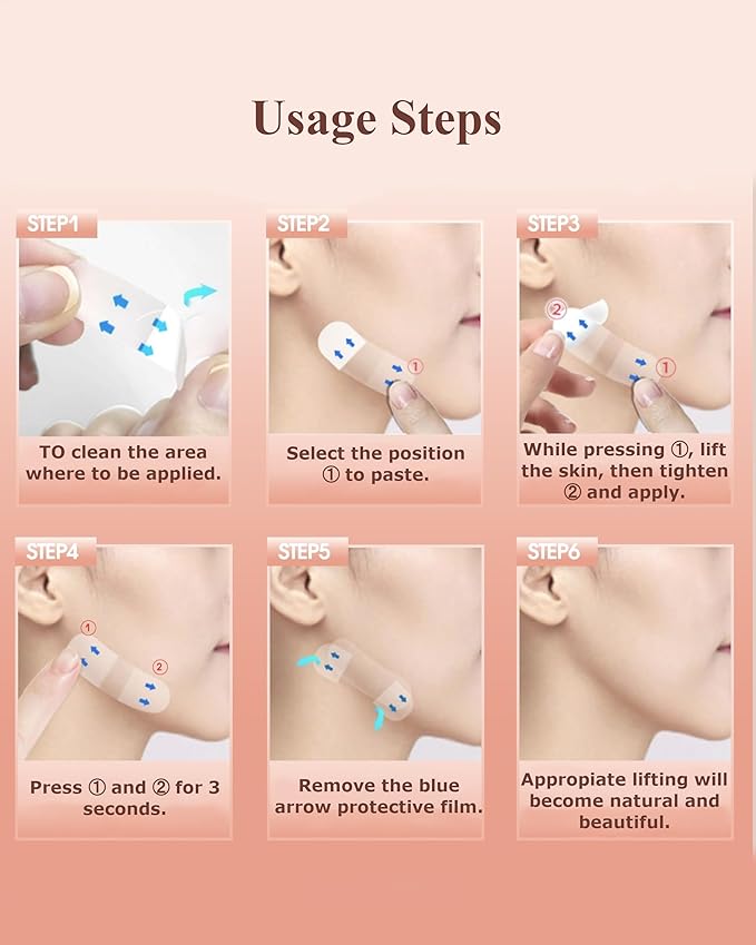 Face Lift Tape Invisible,132PCS, for Double Chin, Wrinkles, Saggy Skin Lifting, Face Lifter Tape