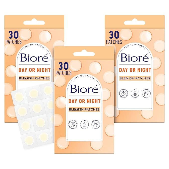Bioré Pimple Patches, Cover & Conquer Blemish Patch, Medical Grade Ultra-Thin Hydrocolloid for Covering Zits and Blemishes, HSA/FSA Approved, 30 Count (Pack of 3)