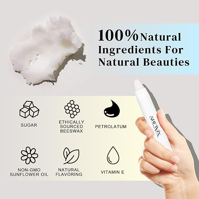 Sugar Lip Scrub Exfoliator: 3-in-1 Lip Therapy Hydrating Lip Balm for Soft Nourished Flake-Free Lips One-Step Prep 0.1 oz (3g, Peach)