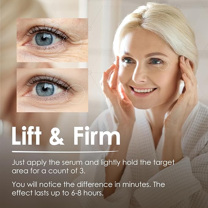 MaxiLift Serum, Instant Face Lift Cream, Skin Serum for Face & Instant Eye Lift, Smooth & Firm Loose Sagging Skin, Fine Lines & Wrinkles Within 2 Minutes, 0.5 Fl Oz (Set of 3)