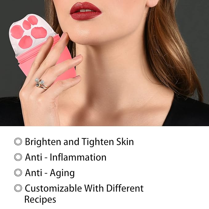 2Pack Ice Face Roller, Silicone Ice Roller for Face to Tighten and Lift Skin, Ice Mold for Face & Eye Puffiness Relief, Reusable Facial Mold for Neck Natural Glow, Skin Care for Women Beauty