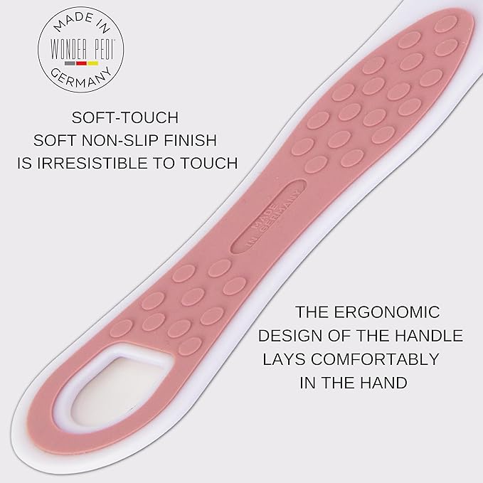 Made in Germany Double-Sided Metal and Emery Foot File - Heel Scraper & Cracked Feet Repair Instant Exfoliating Peel Foot Spray - Dead Skin Remover Cracked Heels Softener. Wonder Pedi