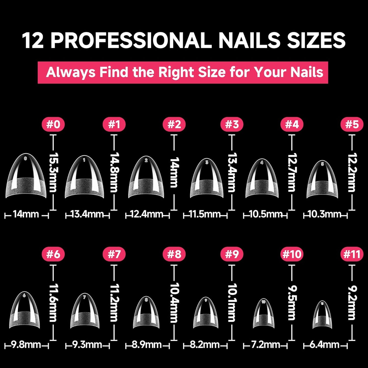 UNA GELLA Short Almond Gel Nail Tips: Half Cover 504PCS Extra Short Fake Nail Tips Almond Shape 12sizes Pre Etched Salon Quality Soft Acrylic Press On Nails for Home Nails Extension