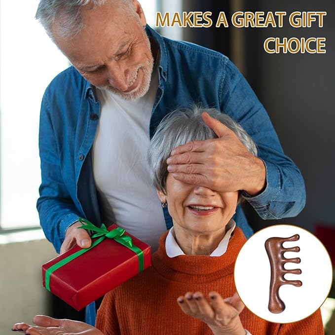 Wooden Scalp Massager, Loc Labor Birthing Comb Sandalwood Gua Sha Wide Tooth Hair Brush Natural Wood Meridian Massage Comb for Hair Growth, Relaxing Scalp Care Tool, Women and Men