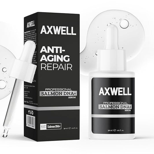 AXWELL Professional Anti Aging Serum for Face with Salmon DNA+, Skin Care Booster, Youthful Skin Repair Serum, Plumps Softens and Brighten Skin for Women & Men for All Skin Type (1.01 fl. oz, 30ml)