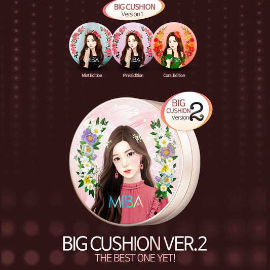 MIBA Ion Calcium Foundation Double Cushion RX 25 g / 0.88 oz Big Cushion SEASON2 Long Lasting Effect for Dewy Skin. Skin moisturizing. Skin tightening relief. Fine coverage. Smooth adhesion (No 23)