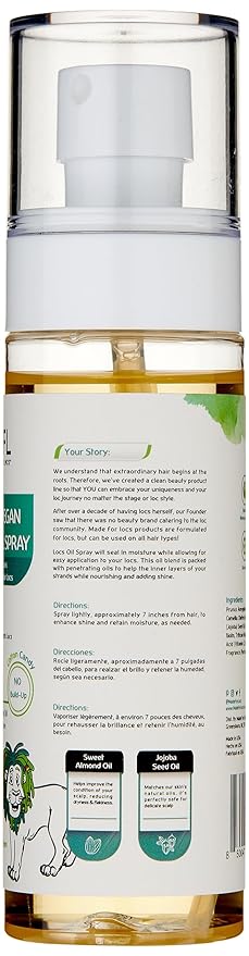 Made For Locs Kids Vegan Locs Oil Spray | Easily Seal Moisture In Your Locs| Lightweight | Cotton Candy Scent | 4 oz