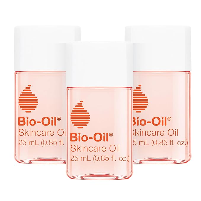 Bio-Oil Skincare Body Oil Serum for Scars and Stretch Marks, Face and Body Moisturizer with Vitamin E & A for Sensitive Dry Skin, Dermatologist Recommended, Travel Size, .85 oz, Pack of 3