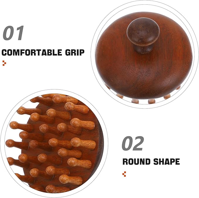 Sandalwood Small Massage Comb and Hair Brush - Scalp Massager, Hair Detangler, and Styling Tool for Natural Hair