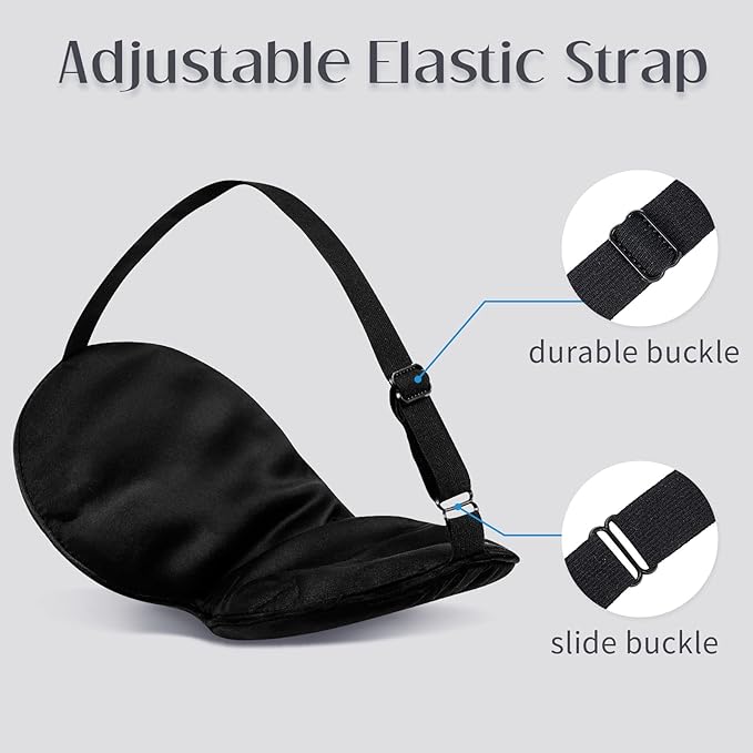 LULUSILK Silk Sleep Mask and Silk Sleep Cap Set, BlackLULUSILK Silk Eye Sleep Mask and Silk Hair Bonnet Set Silk Eye Mask and Silk Bonnet Scrunchie Set