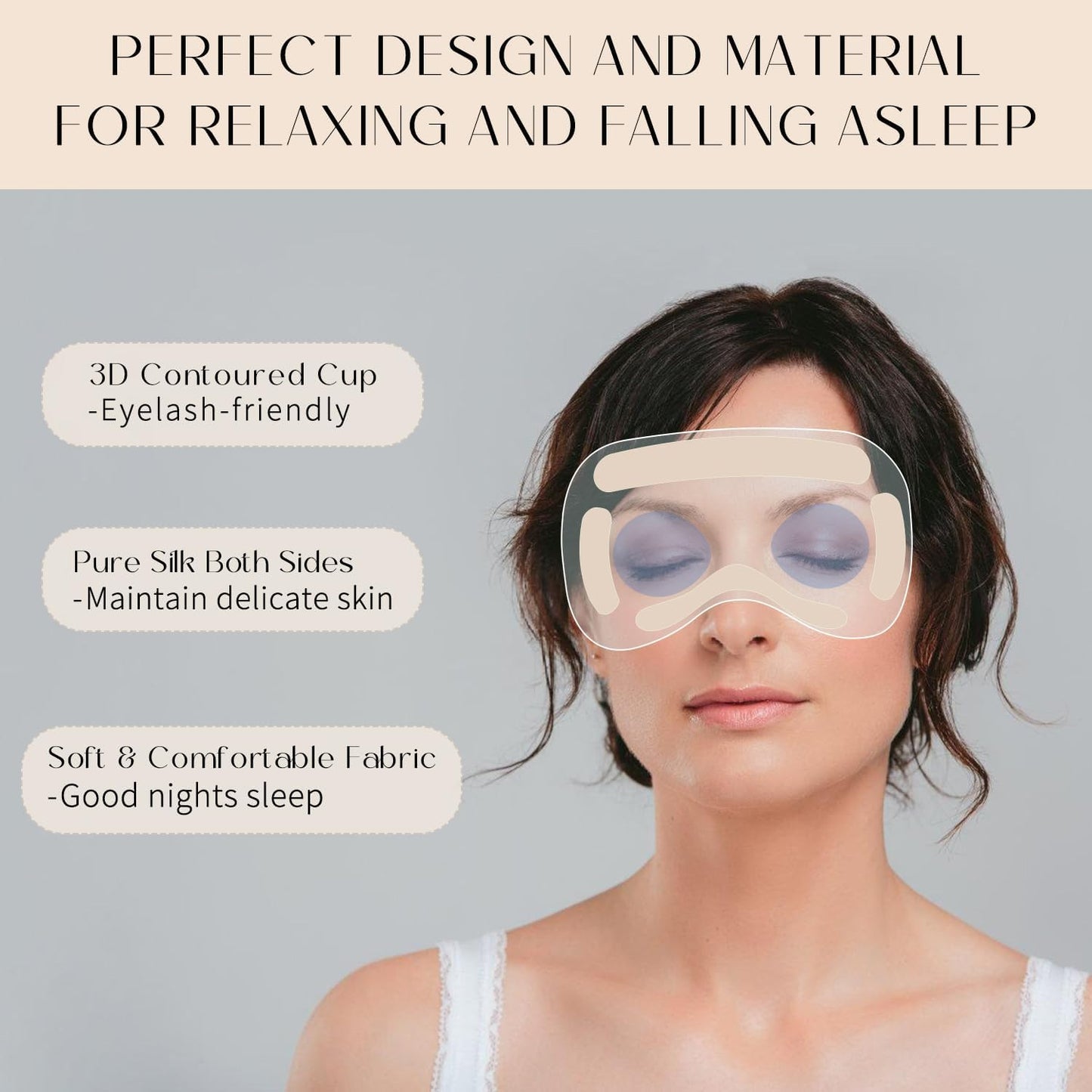 100% 22 Momme Mulberry Silk Sleep Mask, Eye Cover for Sleeping, Blackout 3D Sleep Masks for Lash Extensions with Adjustable Strap for Men and Women (Burgundy)