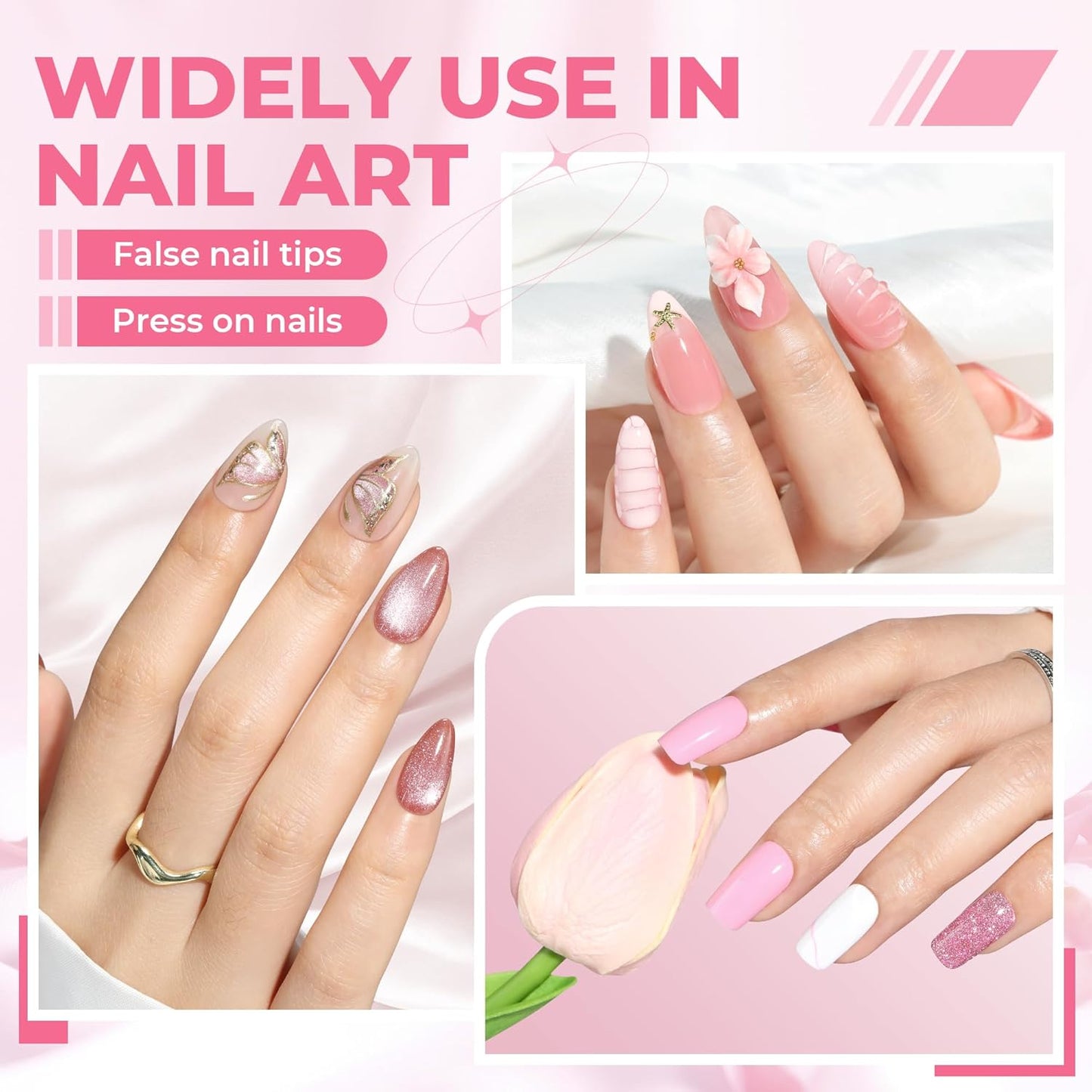 UNA GELLA Quick Drying Solid Nail Glue Gel 10ML with Gel Nail Glue Remover 12ML, for Press On Nails, No Need for Lamp, Long Lasting, Drip Use Remover Pen