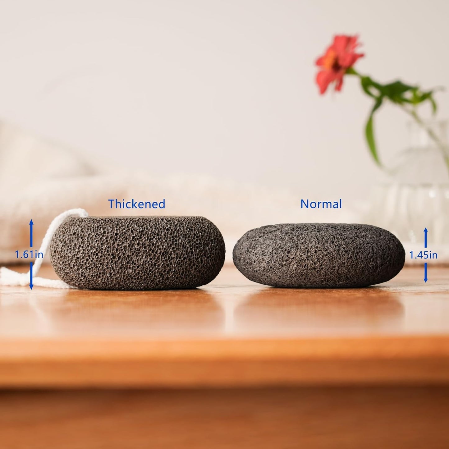 Extra Thick Pumice Stone for Feet and Hands – Ergonomic, Durable Natural Foot File – Gray, 3.9x2.8x1.6 in – Ideal for Cracked Heel Treatment,Callus Remover for feet&Dead Skin Exfoliation