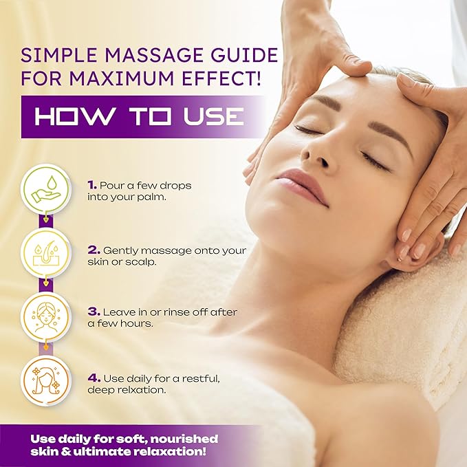 Massage Oil with Lavender & Sweet Almond Oils – Relieves Muscle Tension, Hydrates Skin, Promotes Relaxation & Well-Being, 100ml | 3.4 fl. oz.