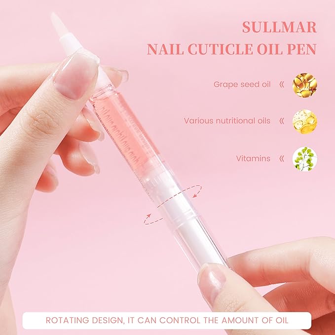 Cuticle Oil Pen Nail Oil Cuticle Pen Nail Care Kit Nourish Oil Repair Enhance Nail Surface for Salon Use(6pcs)