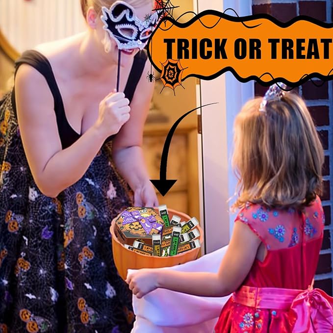 Yopela 19 Pack Halloween Natural Lip Balm Bulk with Vitamin E and Coconut Oil Lip Care Set - Moisturizing, Soothing, and Repairing Dry and Chapped Lips - 18 Flavors - Non-GMO