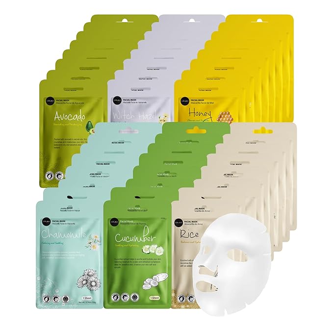 Celavi Essence Facial Face Mask K-Beauty Skincare Korea Skin Care Moisturizing (8 of each) B Set