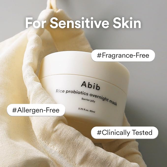 Abib Rice Probiotics Overnight Mask Barrier Jelly 2.7 fl oz I Moisturizer for Slugging Intensive Hydrating Nourishing Face Sleep Sleeping Mask for Korean Skin Care jelly eye cream clay mask glass skin