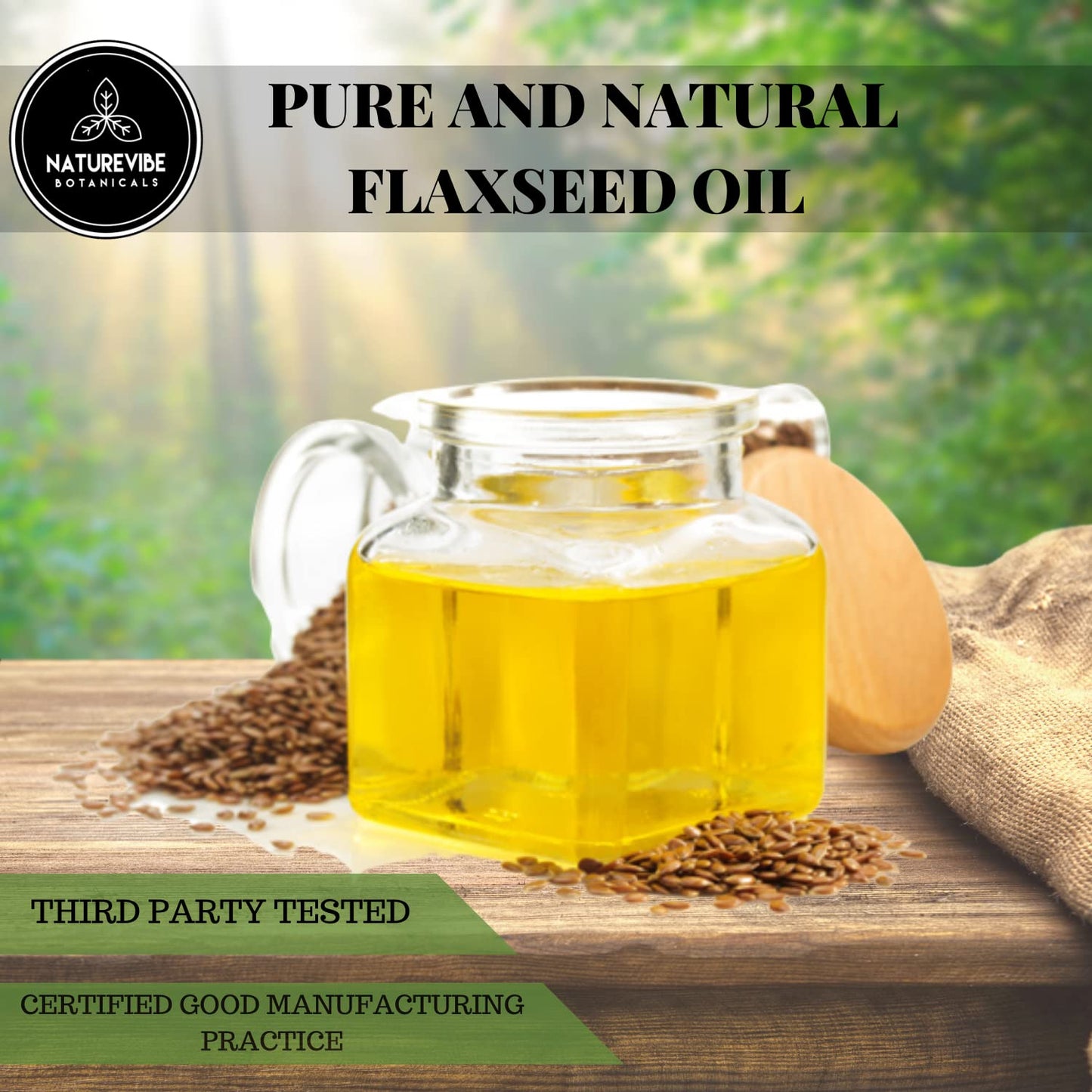 Naturevibe Botanicals Flaxseed Oil 32 Ounces | 100% Pure and Natural | Great for Skin Care and Hair Care