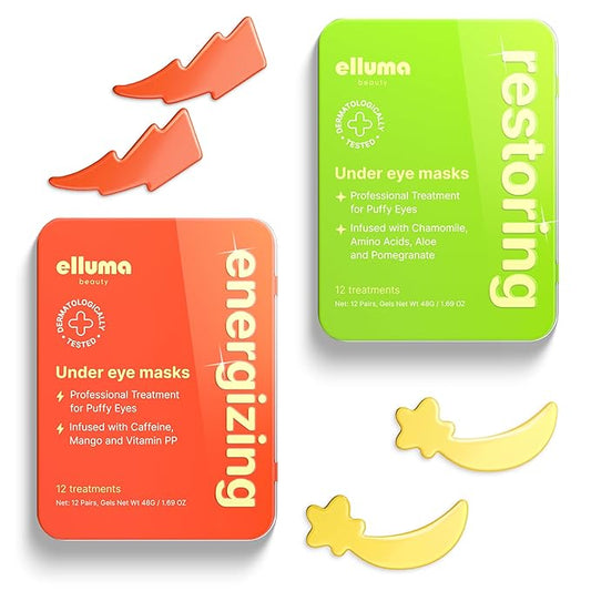 Under Eye Patches – 24 Hydrogel Pads: Energizing & Restoring Sets Caffeine with and Chamomile