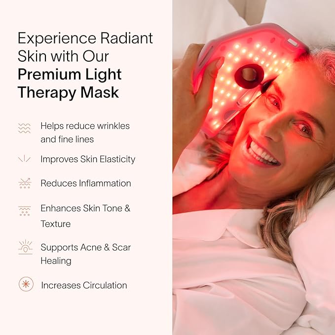 Solawave Wrinkle Retreat Light Therapy Face Mask | Red Light Mask with Infrared Light to restore firm skin | 10 minute treatment