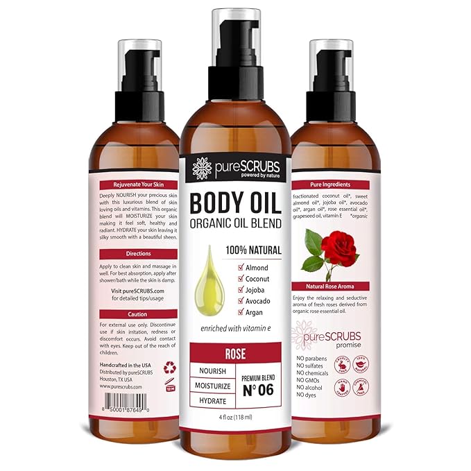 pureSCRUBS Rose Body Scrub + Rose Body Oil Bundle