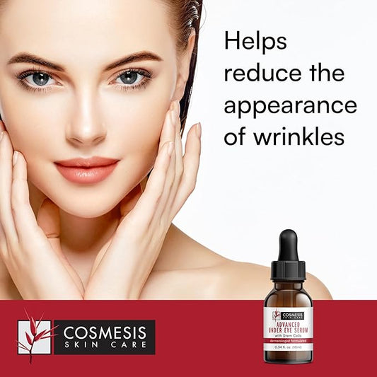 Advanced Under Eye Serum with Stem Cells - Reduce Wrinkles, Moisturize & Nourish - Pomegranate, Blueberry & Seaweed Extracts - 1/3 oz