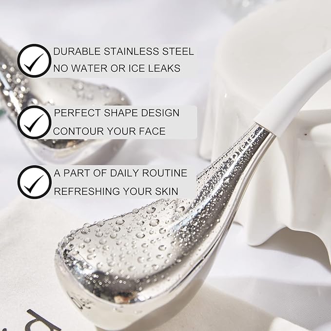 Cryo Sticks and Gua Sha Set, Esthetician Supplies Cooling Spa Globes Cold Roller with Storage Case