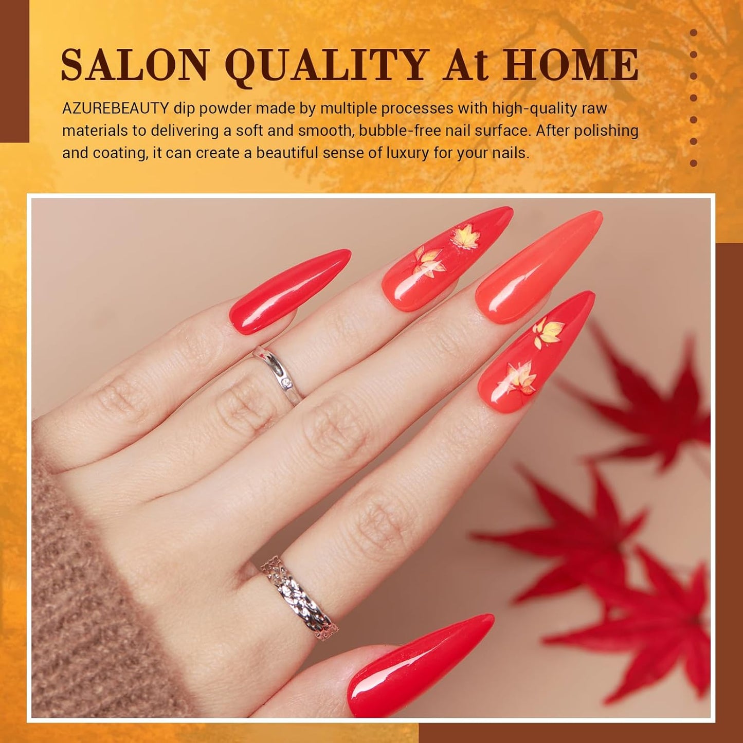 AZUREBEAUTY Dip Powder Nail Kit 32 Colors, Fall Winter Color Series Nail Dipping Powder Starter Kit Dip System Essential Liquid and Dip Recycling Tray Set for French Nail Art Manicure Salon DIY Home