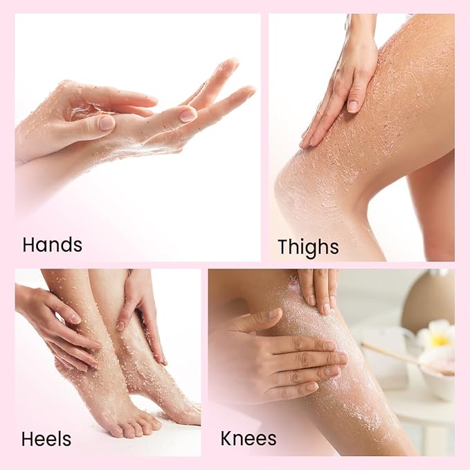 Grape & Shea Butter Body & Foot Scrub - Rejuvenating & Antioxidant Rich Exfoliating Body Scrub for Glowing Skin, 10 oz