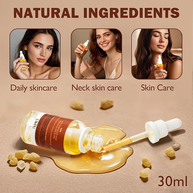UWPU-Frankincense Oil For Face with organic mastic resin, for facial nourishment and care miracle, cold extracted facial oil essence natural care product, deeply nourish and revitalize the skin