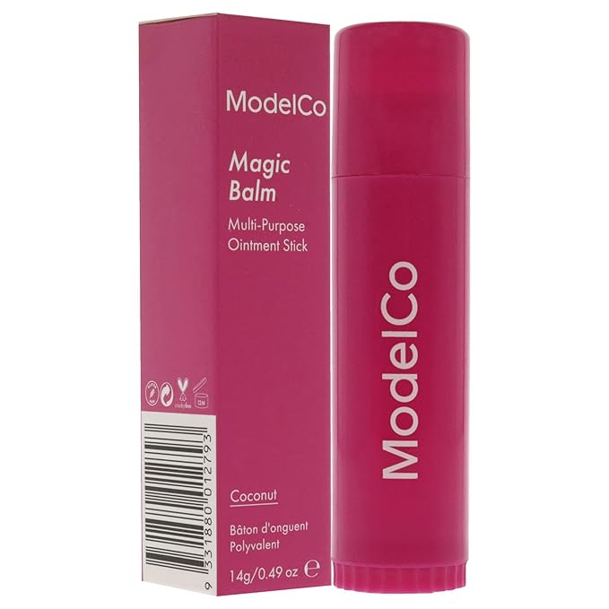 ModelCo Magic Balm - Glides On Effortlessly And Absorbs Instantly - Locks In Hydration For Hours - Multi-Purpose Tool - Lanolin Enriched Formula - Non-Greasy, Non-Sticky Formula - Coconut - 0.49 Oz