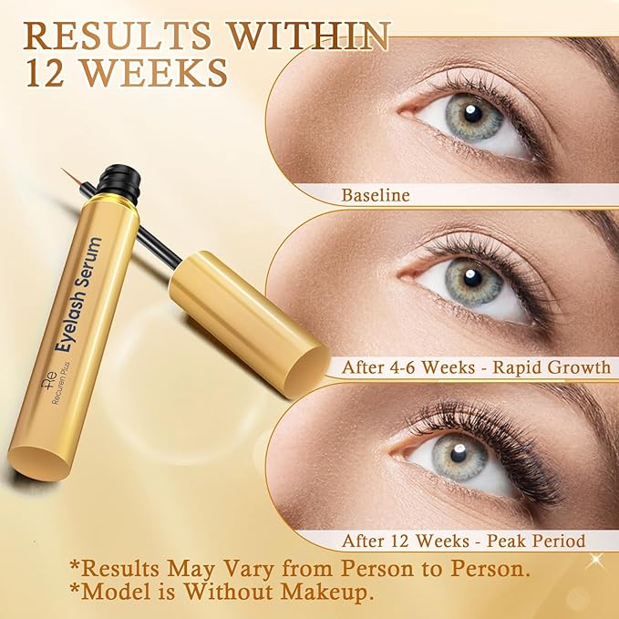 Premium Eyelash Growth Serum: Advanced Vegan Formula for Longer Thicker Lashes – Natural Safe Ingredients in 3ML