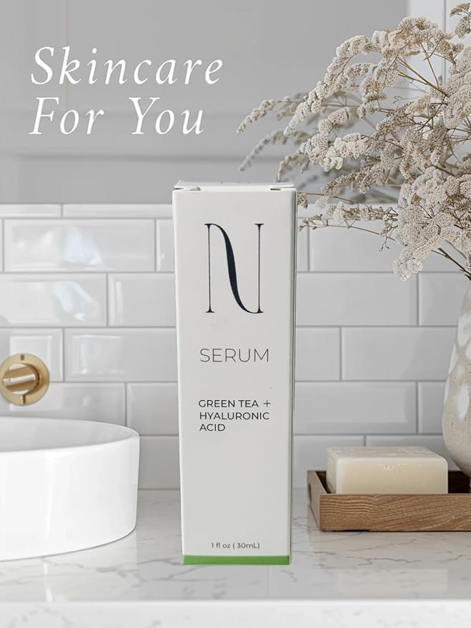 Green tea and hyaluronic acid serum anti-aging, 1 Ounce (Pack of 1)