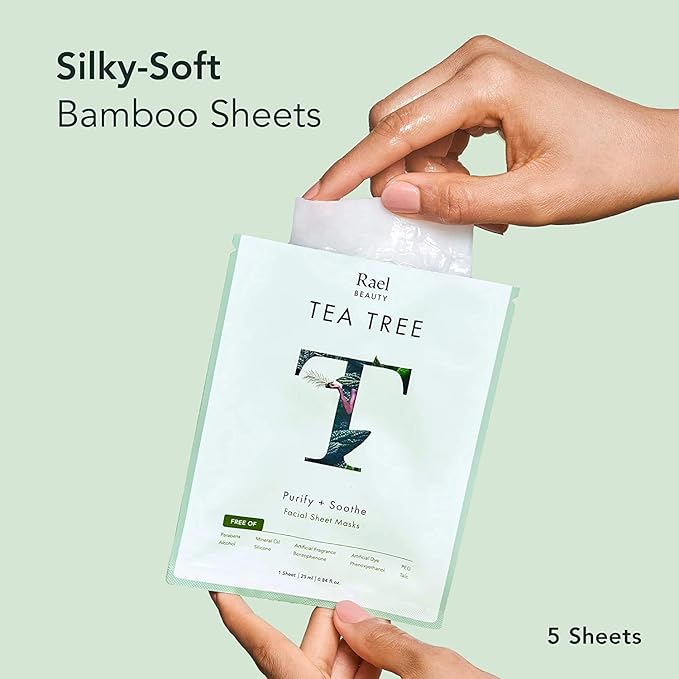 Rael Spot Care Bundle - Microcrystal Spot Cover (9 Count) & Rael Bamboo Facial Sheet Mask (Tea Tree, 5 Count)