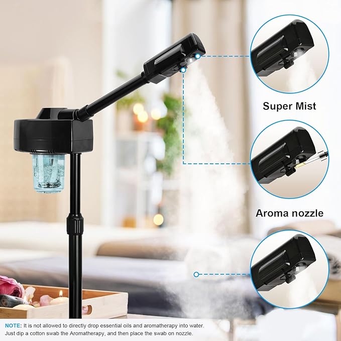 Professional Facial Steamer, Face Steamer with Hot Mist, Esthetician Facial Steamer Salon Spa Beauty Skin Care Equipment