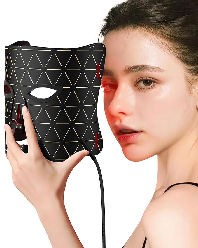 LED Light Therapy Face Mask, Red Light for Skin Rejuvenation, Blue for Relief and Repair, Enhanced Skin Restoration and Double Rejuvenation Effect