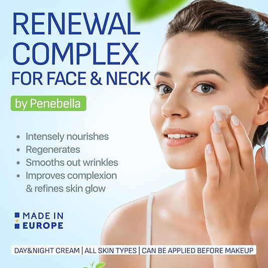 Face & Neck Cream for Tightening and Firming - Hyaluronic Acid 4D, Vitamin E + B5, Elastin - Made in Europe - Lift & Firm Cream - Face Moisturizer Anti Aging Treatment for All Skin