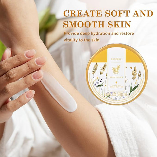 Princess Belle Oatmeal Body Lotion, Shea Butter Body Lotion for Women and Men Dry Skin, Deep Moisturizing, Hydrating and Softening, Smell Good, 200ml(6.8floz)