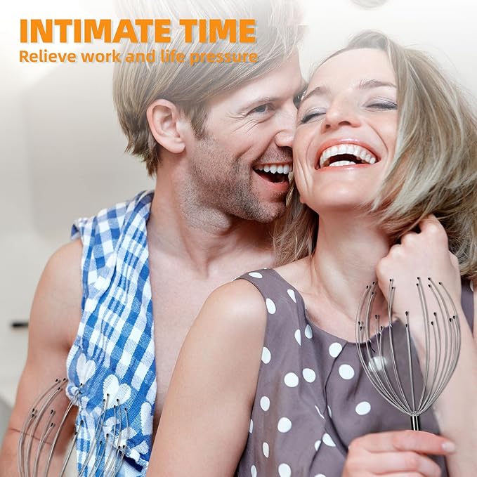 YEZY Head Massager 20 Fingers Head Scratcher Scalp Massager, Back Scratcher, Stocking Stuffers for Scalp Massage Back Massage (Black)