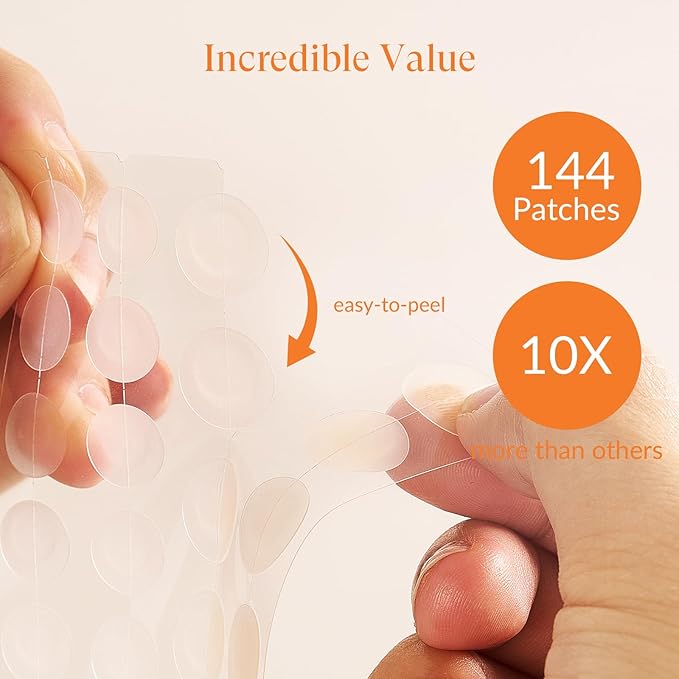 RPELife Hydrocolloid Pimple Patches with Salicylic Acid for Face, Pimple Patch Invisible Spot Cover Treatment for Zits, Blemishes, and Pimples – Absorbing Zit Patch for Clear Skin (144 Count）