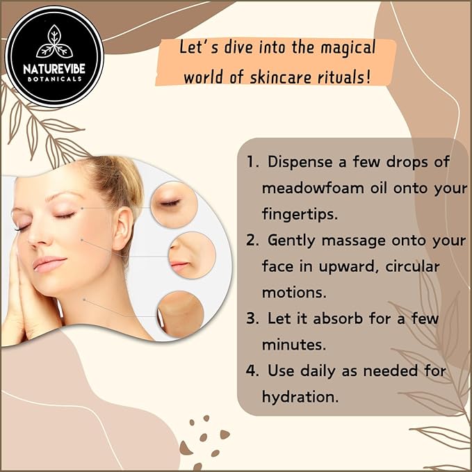 Naturevibe Botanicals Meadowfoam Oil 32 Ounces | 100% Pure and Natural | Great for Skin Care and Hair Care