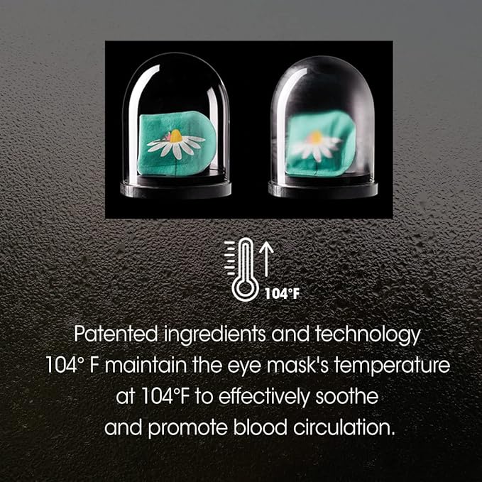 Epielle Steam Eye Mask Pack of 6 for Dry Eyes and Puffiness Helping Sleep with Melatonin Steam Moisture Self Inflate Heated from Korea