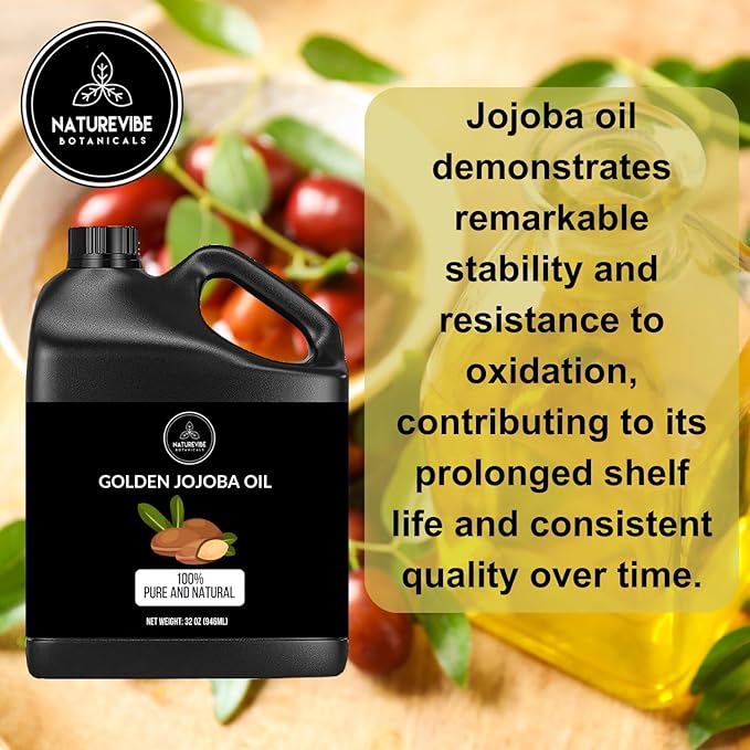 Naturevibe Botanicals Jojoba Oil 32 Ounces | 100% Pure and Natural | Great for Skin Care and Hair Care
